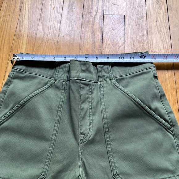 Spanx Size M Sage Green Cotton Rayon Blend Stretch Twill Ankle Cargo Pants - Picture 13 of 16